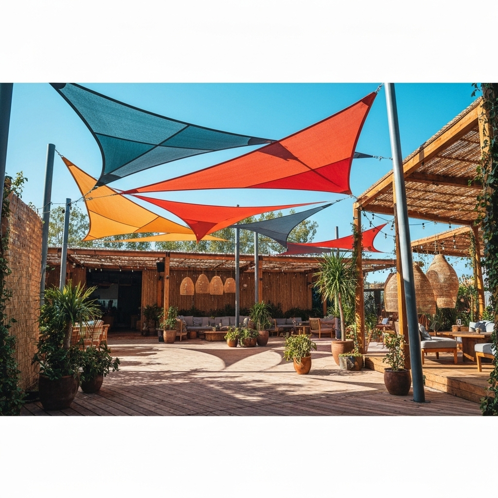 stylish shade sails over venue
